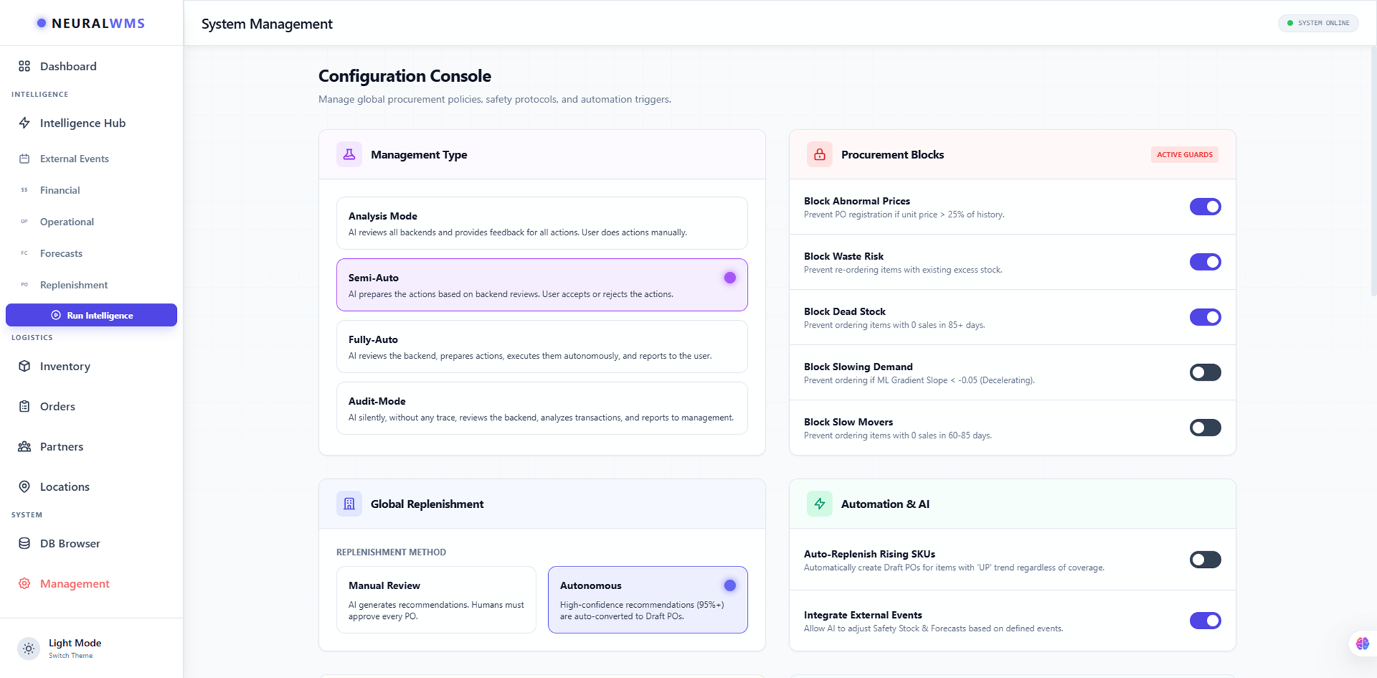 Configuration Console for Policies and Automation